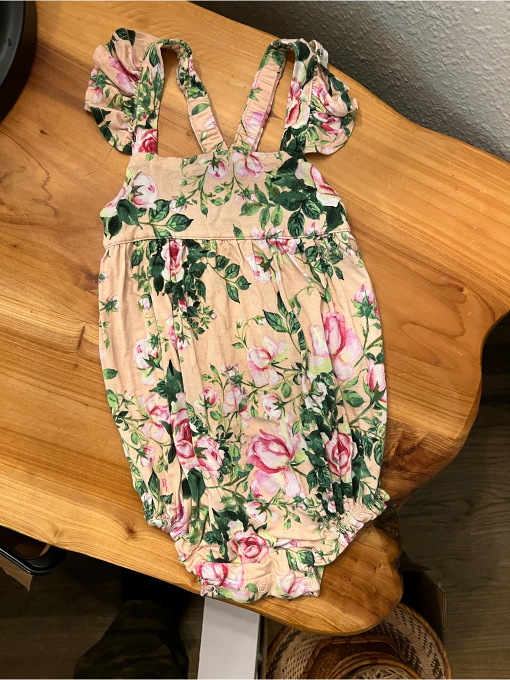 Posh Peanut Pink Rose Floral Ruffle-Strap Camisole